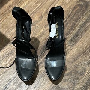 Chase + Chloe Black Strappy Heels NWOT